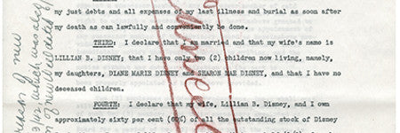 Walt Disney's will and testament to make $60,000?