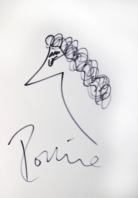 Ronnie Wood signed self-portrait sketch