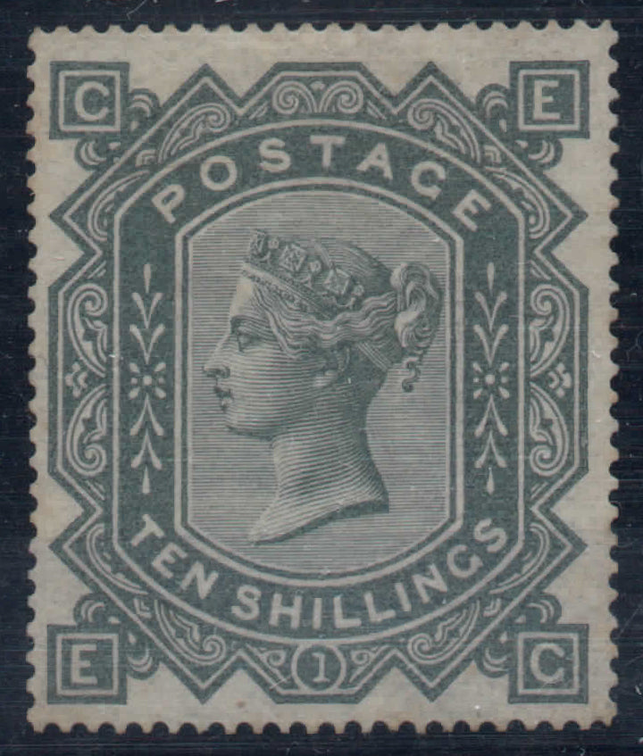 Great Britain 1878 10s greenish grey Plate 1, SG128