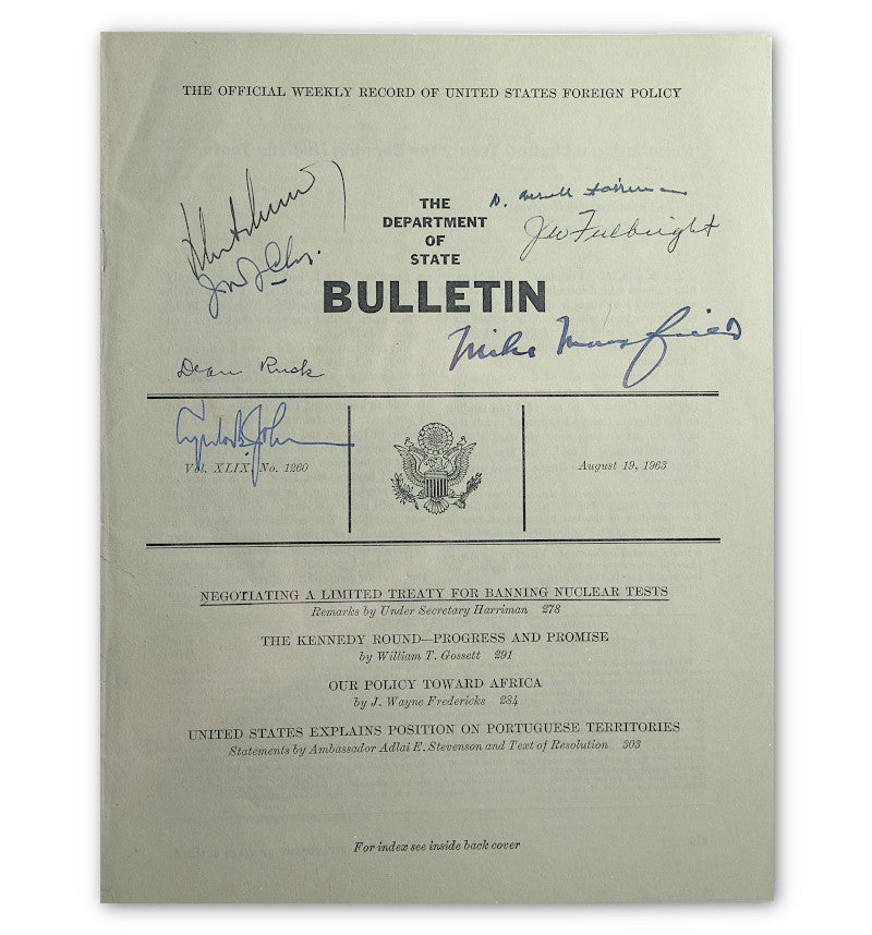 John F. Kennedy signed Nuclear Test Ban Treaty document