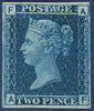 Great Britain 1868 2d blue Plate 9, imprimatur, SG45var