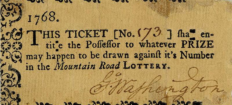 President George Washington Autographed Lottery Ticket