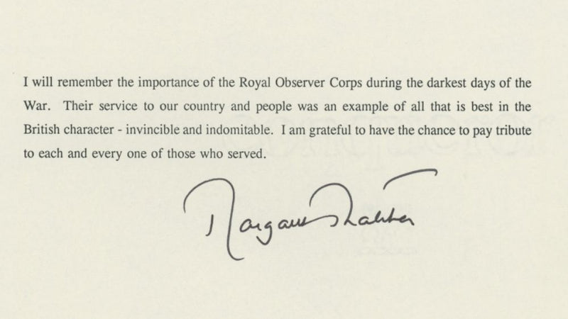 Margaret Thatcher and other politician signed letters