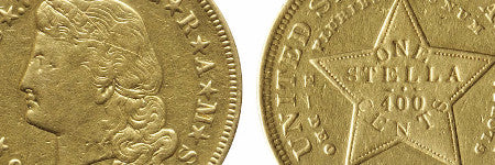 1879 Flowing Hair Stella $4 to lead coins and medals sale