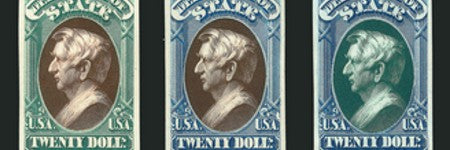 1881 Atlanta trial colour proof stamps to exceed $45,500 at Siegel?