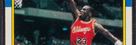 1986 Fleer Michael Jordan card valued at $80,000+