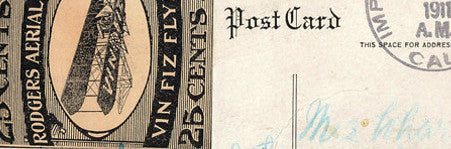 25c semi-official 1911 Vin Fiz Flyer stamp offered in Vienna