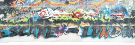 Clash stage backdrop by graffiti artist Futura 2000 at $47,000