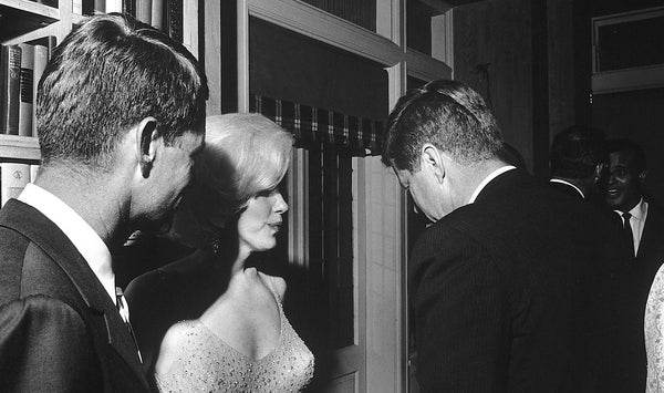 Marilyn Monroe with John F Kennedy and Robert F Kennedy