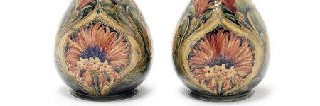 Moorcroft Cornflower vases to top Ken Manley Collection at $15,500
