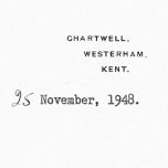 Winston Churchill (1874-1965) autographed letter on official Chartwell note paper (PF78)