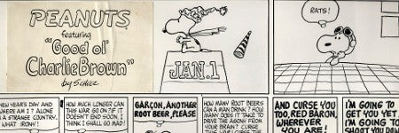 Peanuts Red Baron strip starts at $80,000 with Nate D Sanders