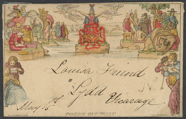 Great Britain 1840 1d Mulready envelope, Forme 3, Stereo A170, SGME1