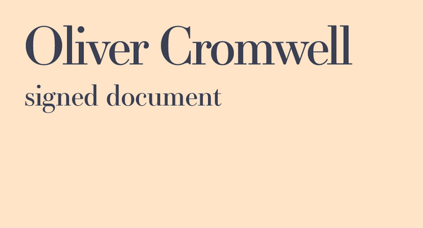 Paul Fraser Collectibles | Oliver Cromwell signed document