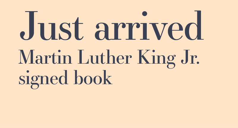Martin Luther King Signed Book
