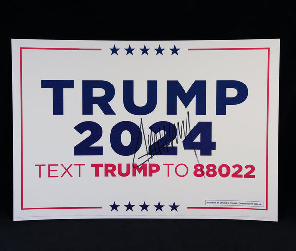 Donald Trump signed campaign poster