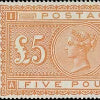 Beautiful £5 Orange stamp lights up auction