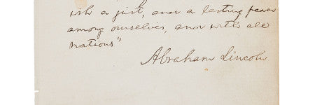 Abraham Lincoln handwritten page to auction