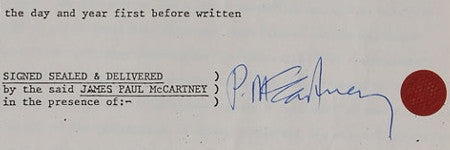 Last signed Beatles document offered at RR Auction