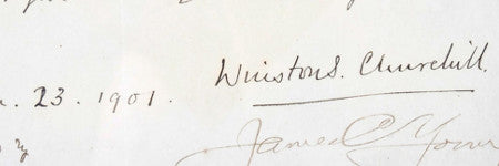Winston Churchill signed bet estimated at $35,500