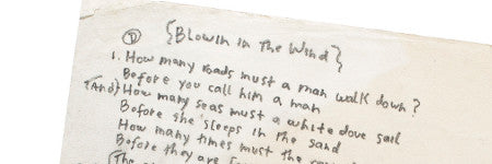 Bob Dylan's Blowin' in the Wind lyrics set for $500,000 sale