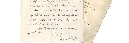 Evelyn Waugh handwritten letter to auction at Bonhams on June 18