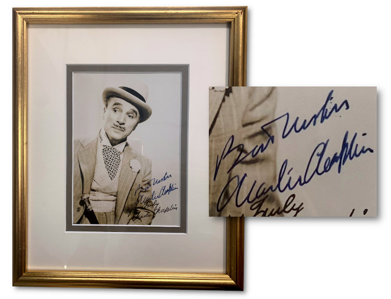 A Charlie Chaplin signed photo as rare as they come