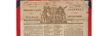 Declaration of Independence newspaper printing to sell at Doyle