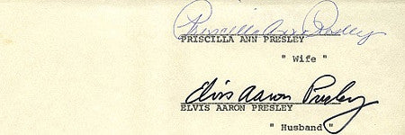 Elvis and Priscilla Presley’s divorce papers go for $26,000