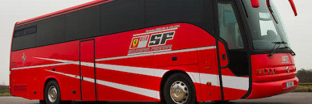 Schumacher’s Ferrari team bus to sell in February
