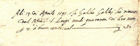 First known Galileo Galilei autograph
