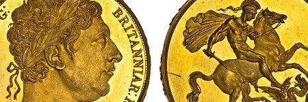 1820 George III pattern £5 makes $471,500