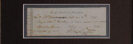 George Washington signed cheque stars in February 10 sale