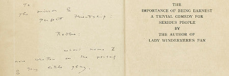 Oscar Wilde inscribed Importance of Being Earnest to auction