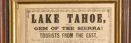 Lake Tahoe 1878 broadside heads for auction on September 13