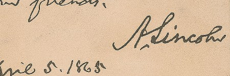 Abraham Lincoln handwritten note to lead at RR Auction