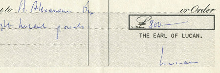 Lord Lucan bounced cheques could make $287 each