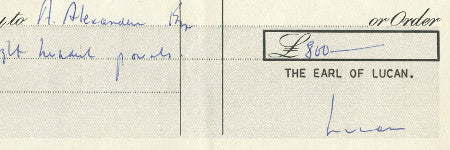 Lord Lucan bounced cheques could make $287 each