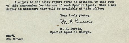 Melvin Purvis FBI documents offered at Potter & Potter