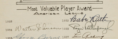 Baseball's Most Valuable Player signatures to make $40,000?