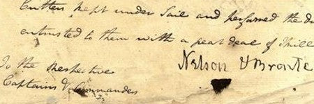 Horatio Nelson autograph manuscript valued at $13,500