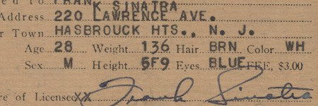 Frank Sinatra's driving licence among highlights at Paddle8