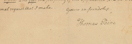 Thomas Paine handwritten letter valued at $20,000