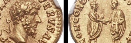 Aurelius and Verus Roman coin to sell at Heritage
