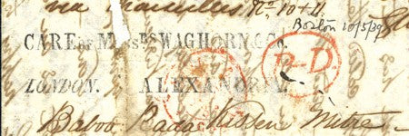 1839 Waghorn Boston cover to star in Swiss auction