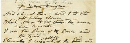 Walt Whitman draft manuscript to auction at Bonhams on September 22