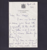 Elizabeth II handwritten 1952 letter on father's death
