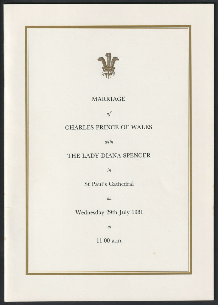 Prince Charles & Princess Diana wedding ephemera collection