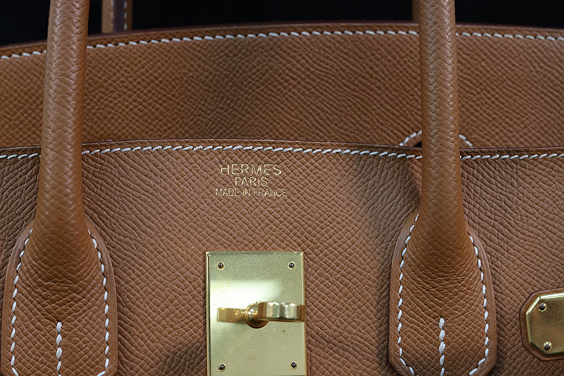 Hermes Taupe Epsom Leather Palladium Hardware Birkin 35 Bag Hermes