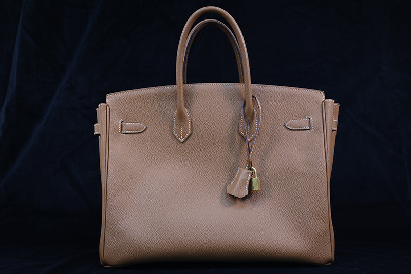 1994 Hermès Birkin 35 Epsom Gold Canvas Top Handle Bag For Sale at 1stDibs